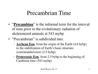 Precambrian Time