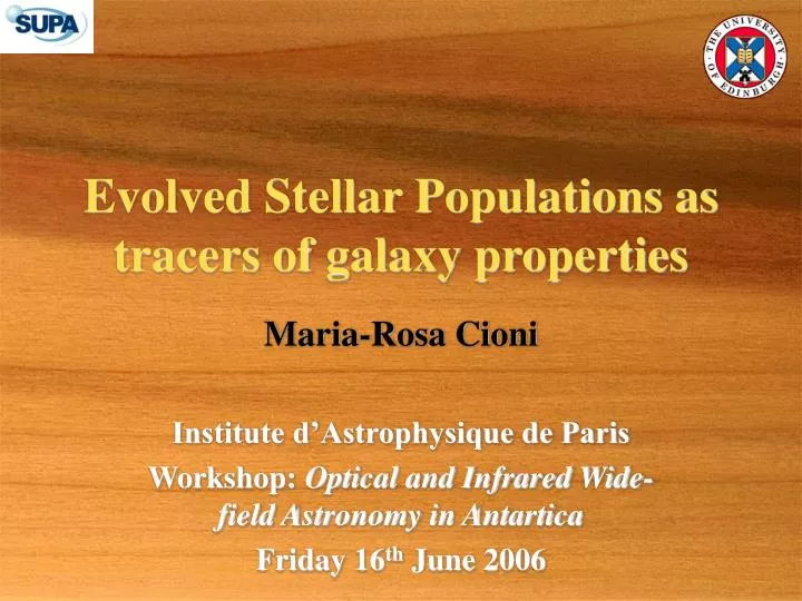 evolved stellar populations as tracers of galaxy properties
