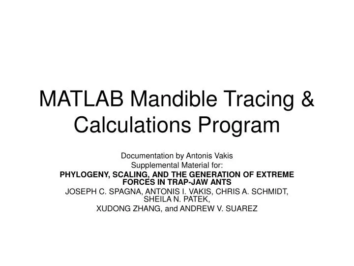 matlab mandible tracing calculations program