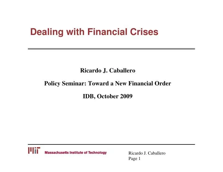 dealing with financial crises