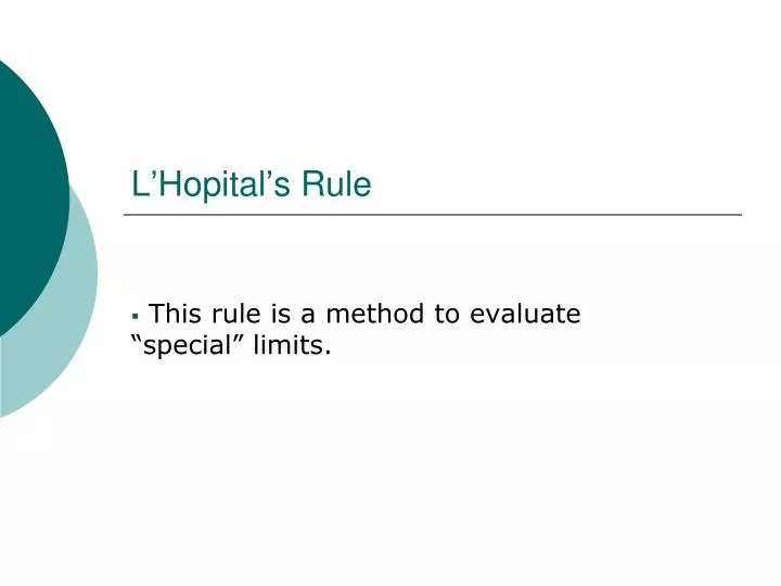 l hopital s rule