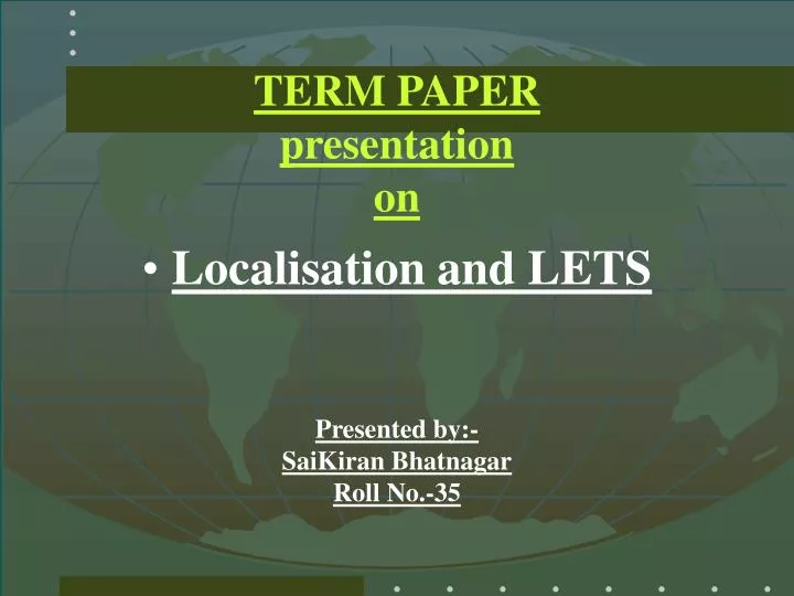 term paper presentation on