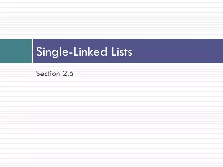 single linked lists