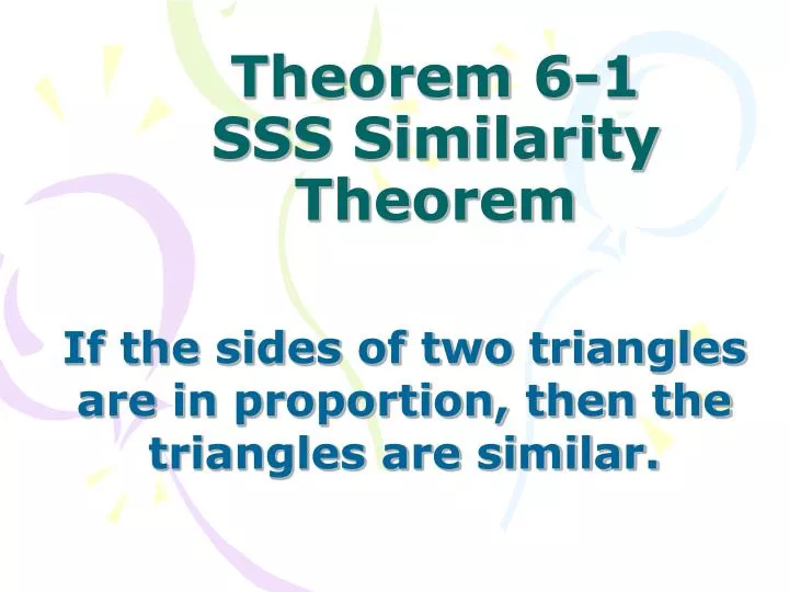 theorem 6 1 sss similarity theorem