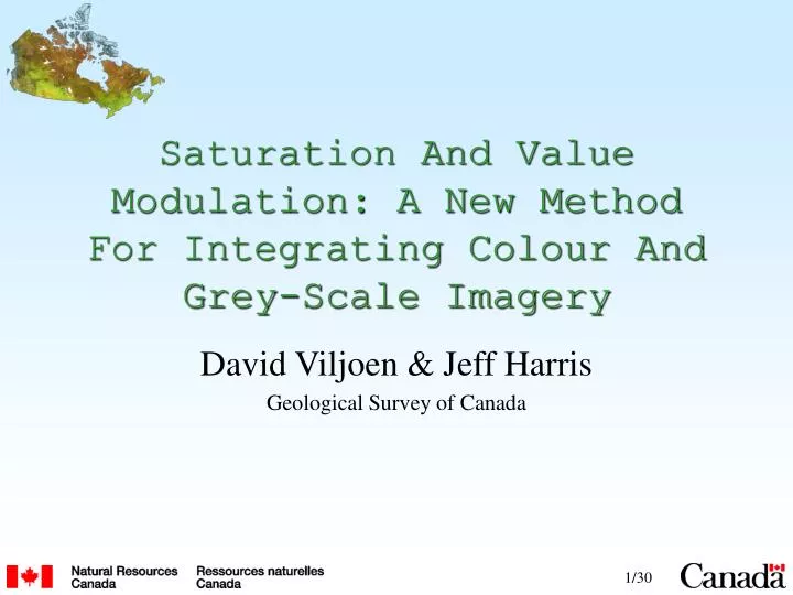 saturation and value modulation a new method for integrating colour and grey scale imagery