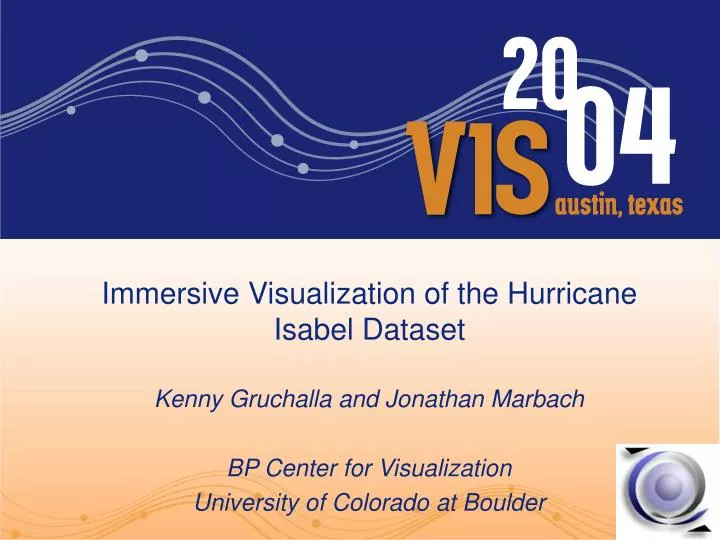 immersive visualization of the hurricane isabel dataset