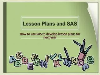 Lesson Plans and SAS