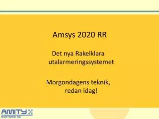 Amsys 2020 RR