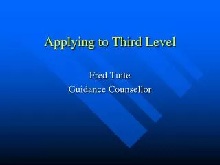 Applying to Third Level