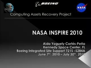 NASA INSPIRE 2010