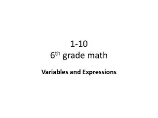 1-10 6 th grade math