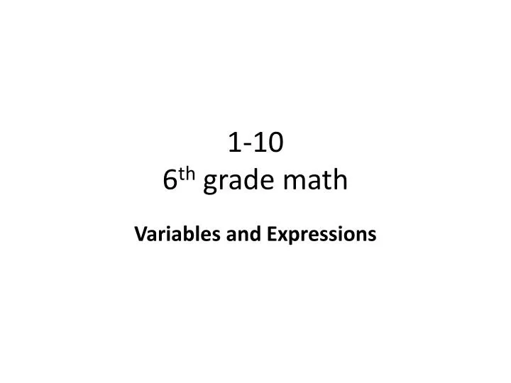 1 10 6 th grade math