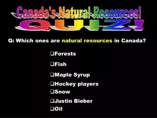 Canada's Natural Resources!