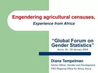 Engendering agricultural censuses, Experience from Africa