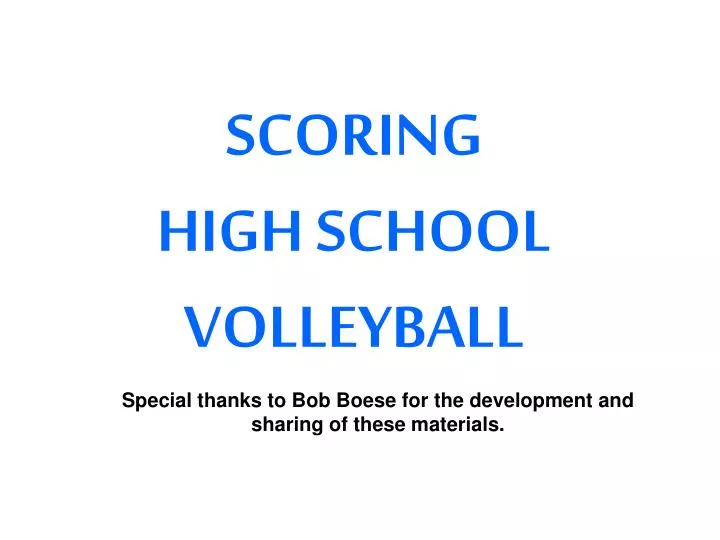 scoring high school volleyball