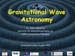 Gravitational Wave Astronomy - slide 1