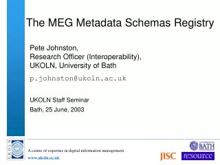 The MEG Metadata Schemas Registry