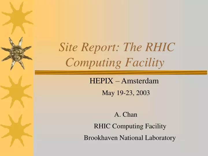 site report the rhic computing facility