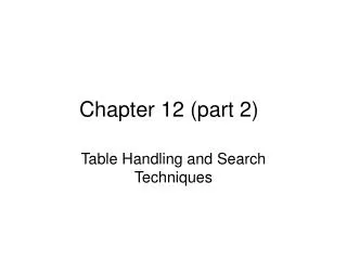 Chapter 12 (part 2)