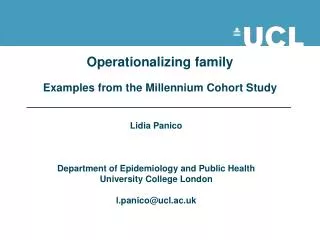 Operationalizing family Examples from the Millennium Cohort Study