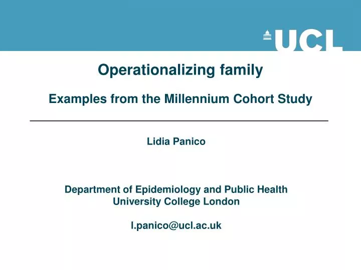 operationalizing family examples from the millennium cohort study