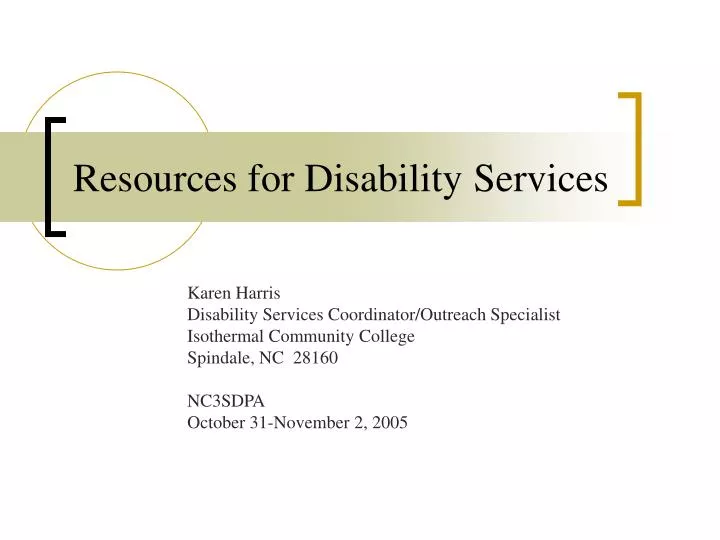 resources for disability services