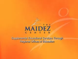 Supplemental Educational Services Through Regional Offices of Education