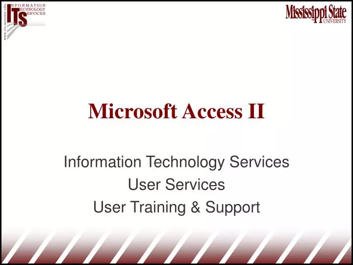 microsoft access ii