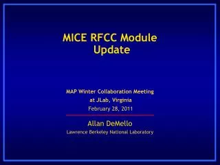 MICE RFCC Module Update