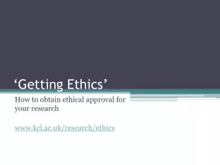 ‘Getting Ethics’