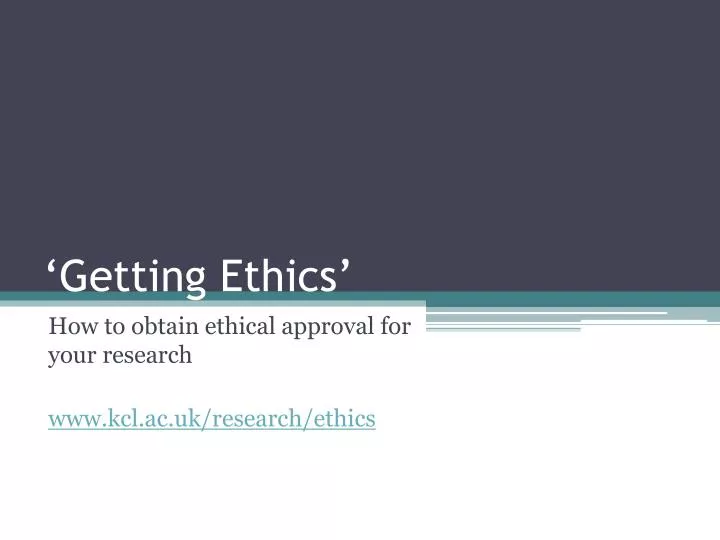 getting ethics