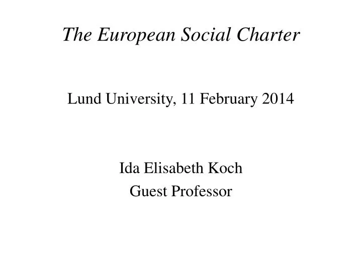 the european social charter