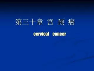 第三十章 宫 颈 癌 cervical cancer