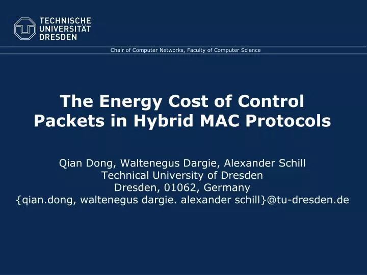 the energy cost of control packets in hybrid mac protocols