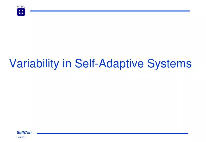 variability in self adaptive systems