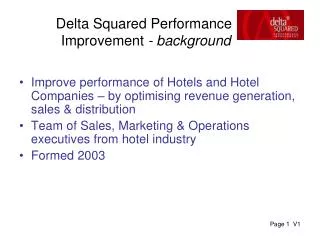 Delta Squared Performance Improvement - background