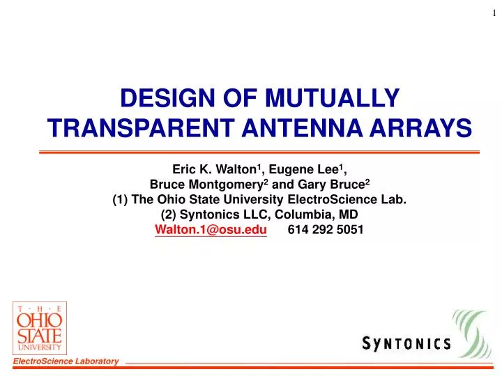 design of mutually transparent antenna arrays