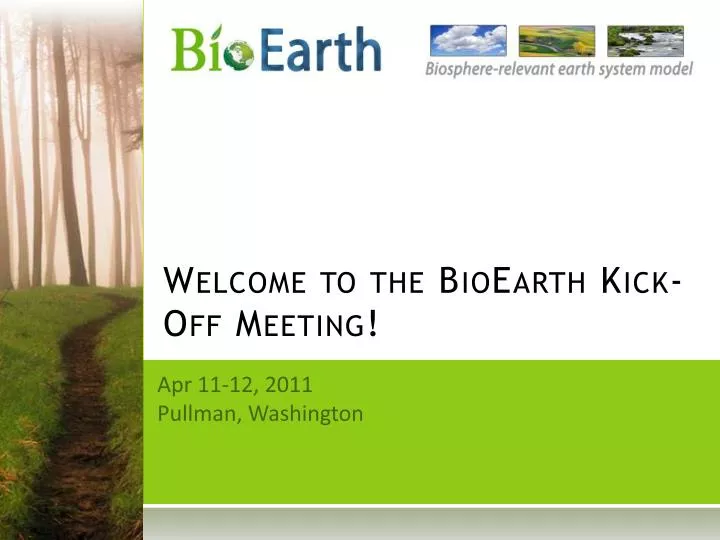 welcome to the bioearth kick off meeting