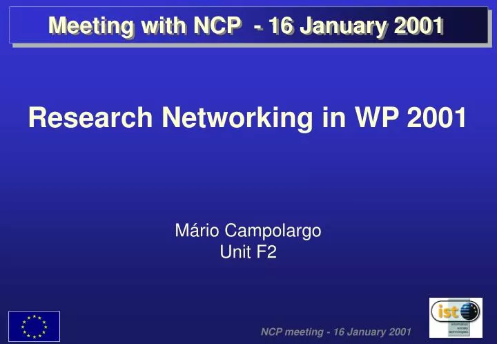 meeting with ncp 16 january 2001
