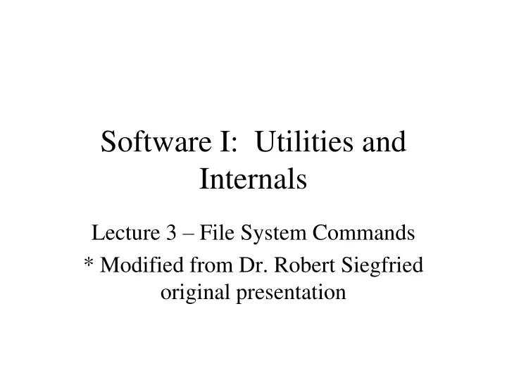 software i utilities and internals