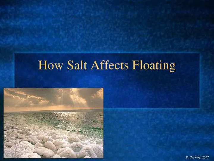 how salt affects floating