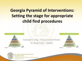 Georgia Pyramid of Interventions: Setting the stage for appropriate child find procedures