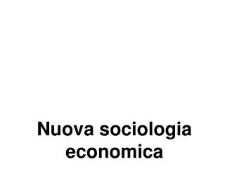 Nuova sociologia economica