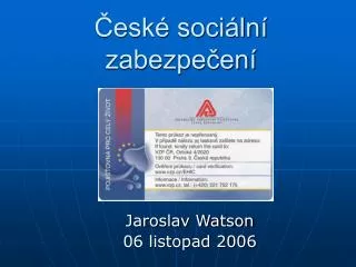 České sociální zabezpečení