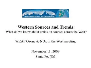 Western Sources and Trends: What do we know about emission sources across the West?
