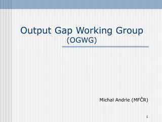 Output Gap Working Group (OGWG)