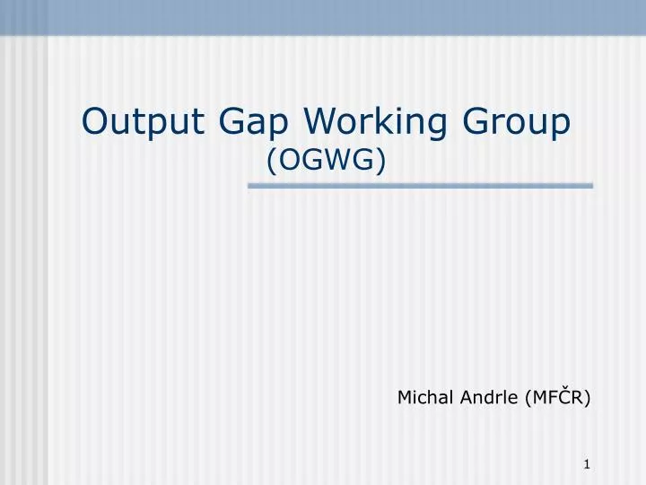 output gap working group ogwg