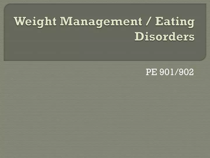 weight management eating disorders