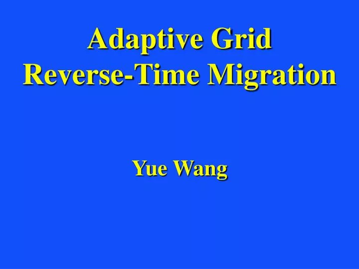adaptive grid reverse time migration