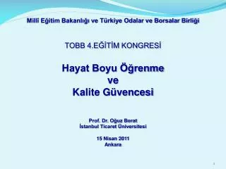Millî Eğitim Bakanlığı ve Türkiye Odalar ve Borsalar Birliği